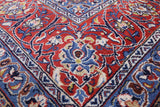 Blue New Authentic Persian Sarouk Hand Knotted Wool Rug - 9' 1" X 12' 0" - Golden Nile
