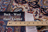 Blue New Authentic Persian Sarouk Hand Knotted Wool Rug - 9' 1" X 12' 0" - Golden Nile