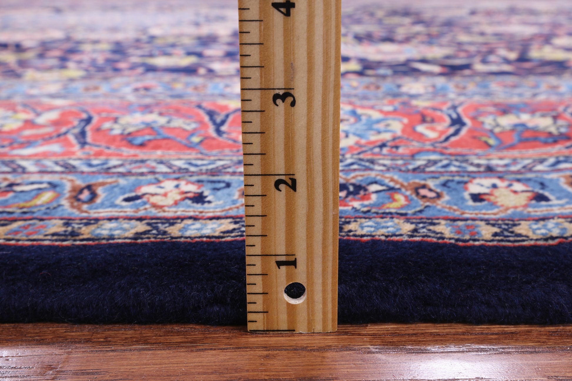 Blue New Authentic Persian Sarouk Hand Knotted Wool Rug - 9' 1" X 12' 0" - Golden Nile