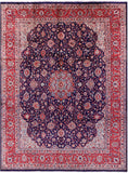 Blue Persian Mahal Hand Knotted Area Rug - 10' 2" X 13' 8" - Golden Nile