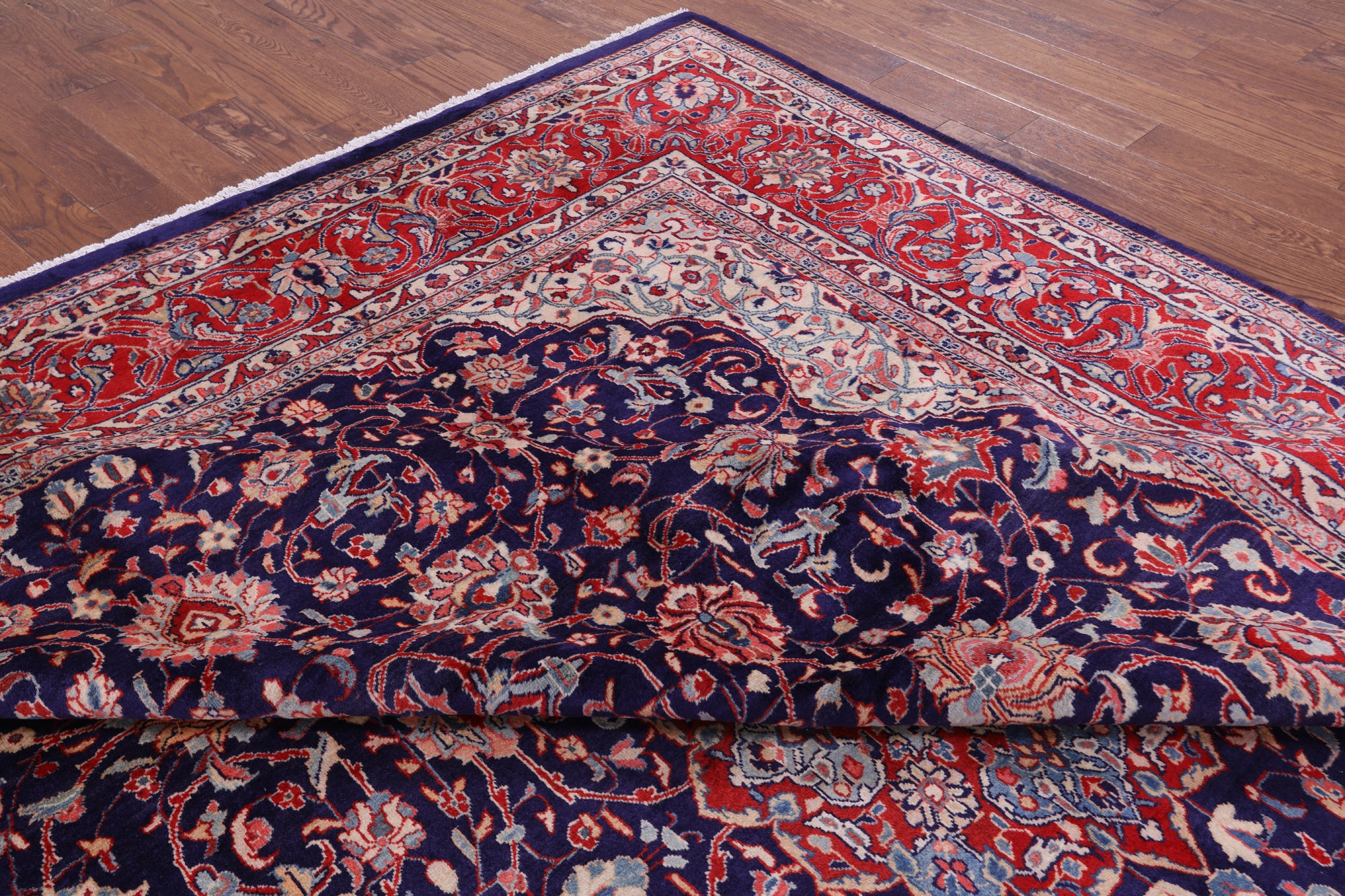 Blue Persian Mahal Hand Knotted Area Rug - 10' 2" X 13' 8" - Golden Nile