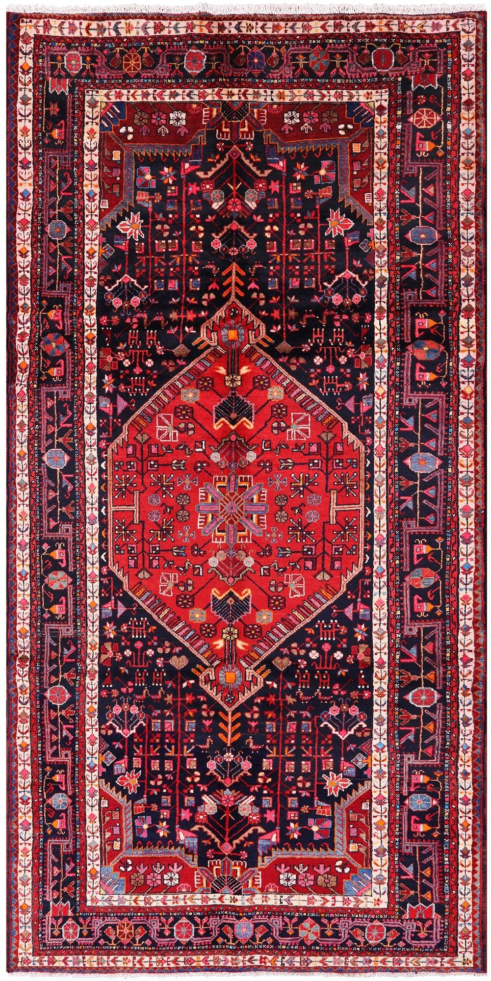 New Authentic Persian Hamadan Area Rug - 5' 7" X 11' 7" - Golden Nile