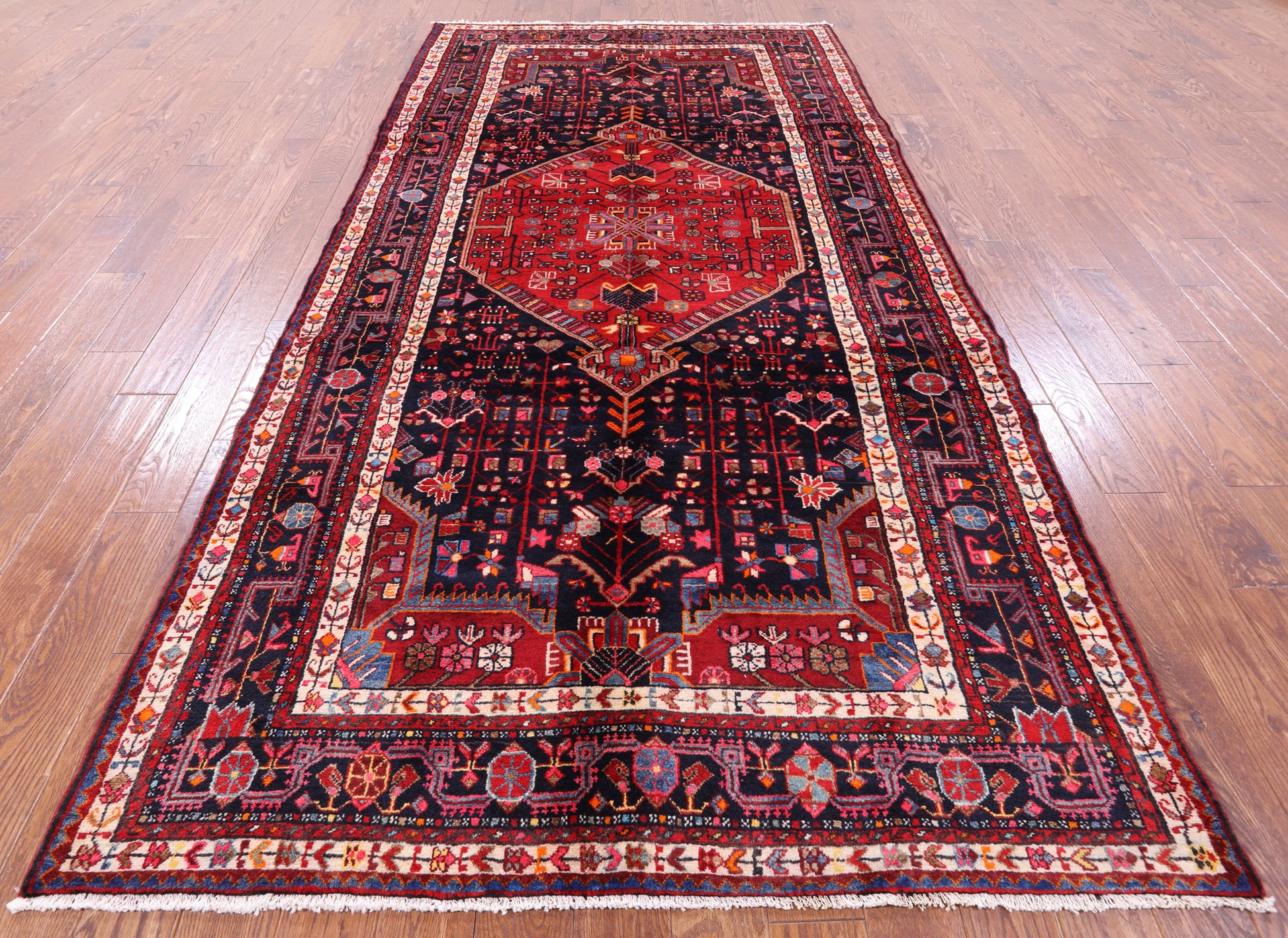 New Authentic Persian Hamadan Area Rug - 5' 7" X 11' 7" - Golden Nile