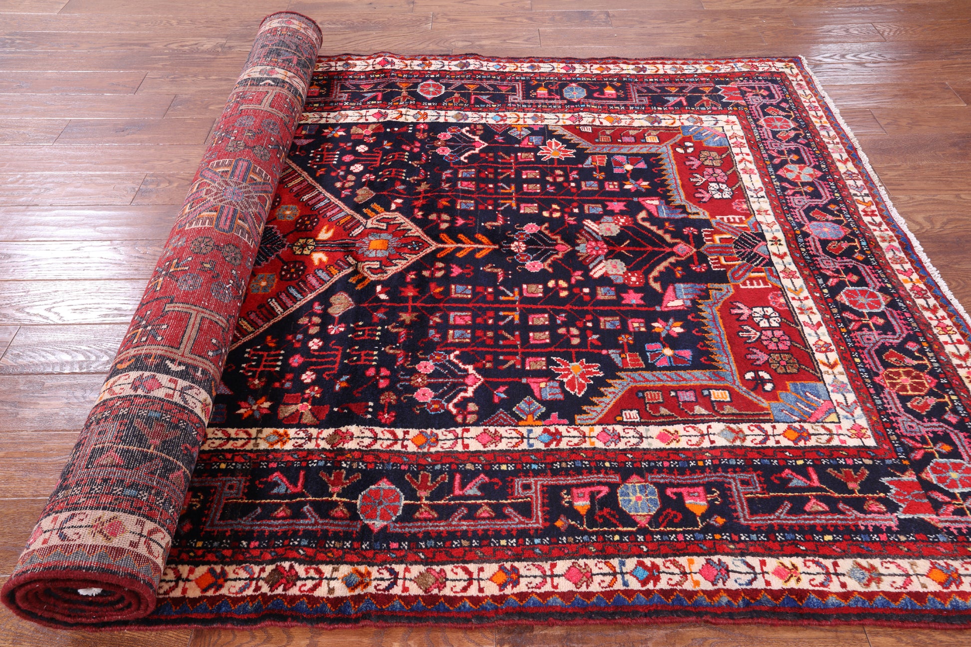 New Authentic Persian Hamadan Area Rug - 5' 7" X 11' 7" - Golden Nile