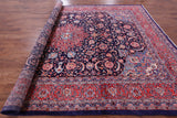 Blue New Persian Sarouk Area Rug - 9' 11" X 13' 2" - Golden Nile