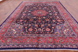 Blue New Persian Sarouk Area Rug - 9' 11" X 13' 2" - Golden Nile