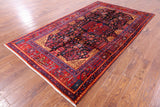 Black New Persian Nahavand Hand Knotted Area Rug - 5' 6" X 9' 10" - Golden Nile