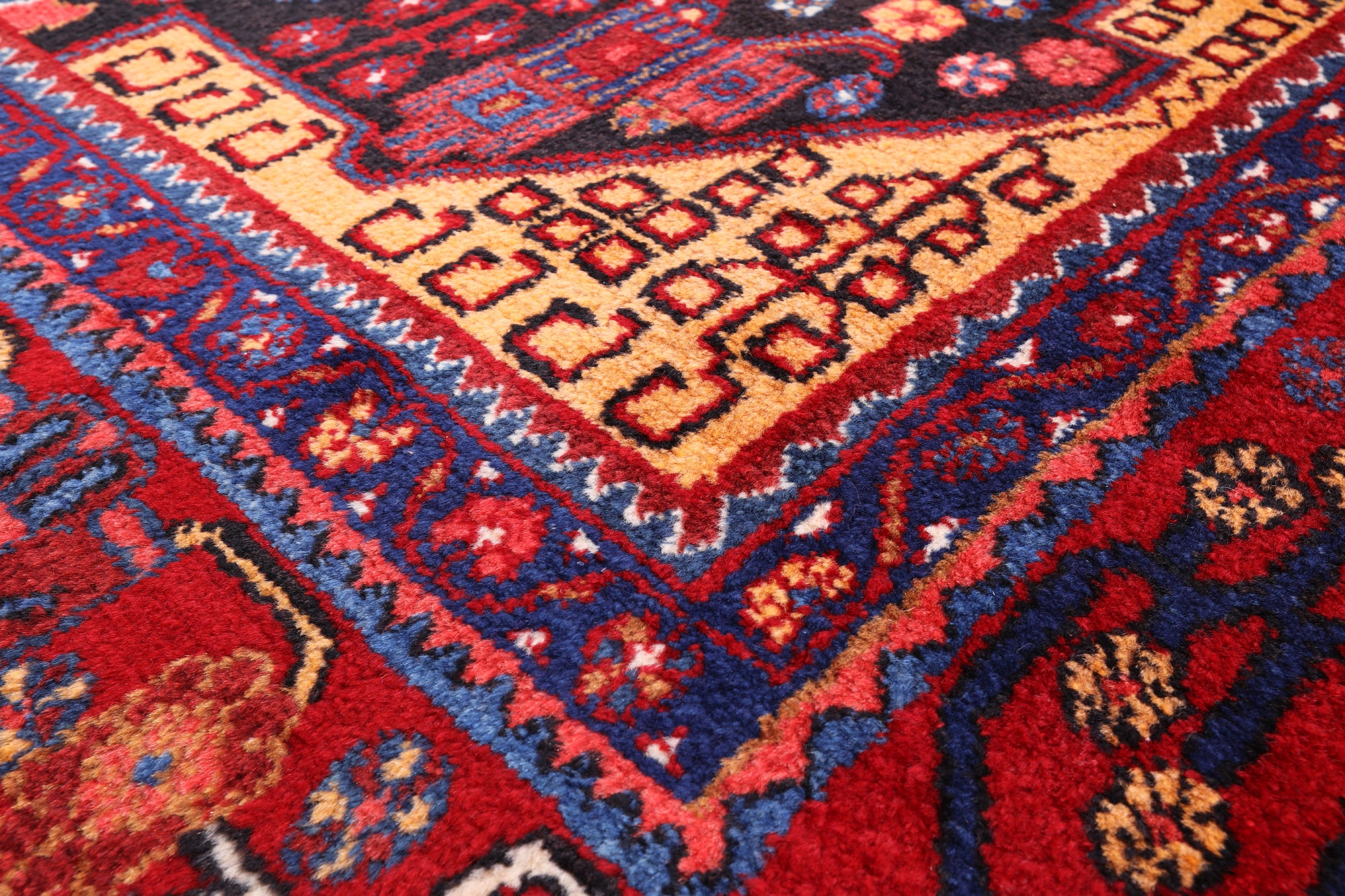 Black New Persian Nahavand Hand Knotted Area Rug - 5' 6" X 9' 10" - Golden Nile