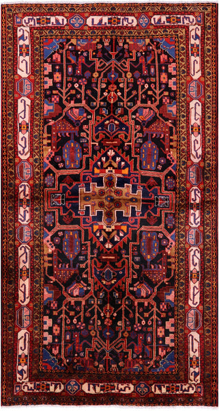 Black New Authentic Persian Nahavand Area Rug - 5' 5" X 10' 3" - Golden Nile