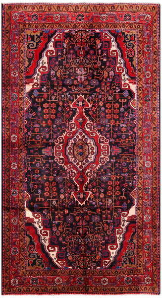 New Authentic Persian Nahavand Hand Knotted Area Rug - 4' 11" X 9' 1" - Golden Nile