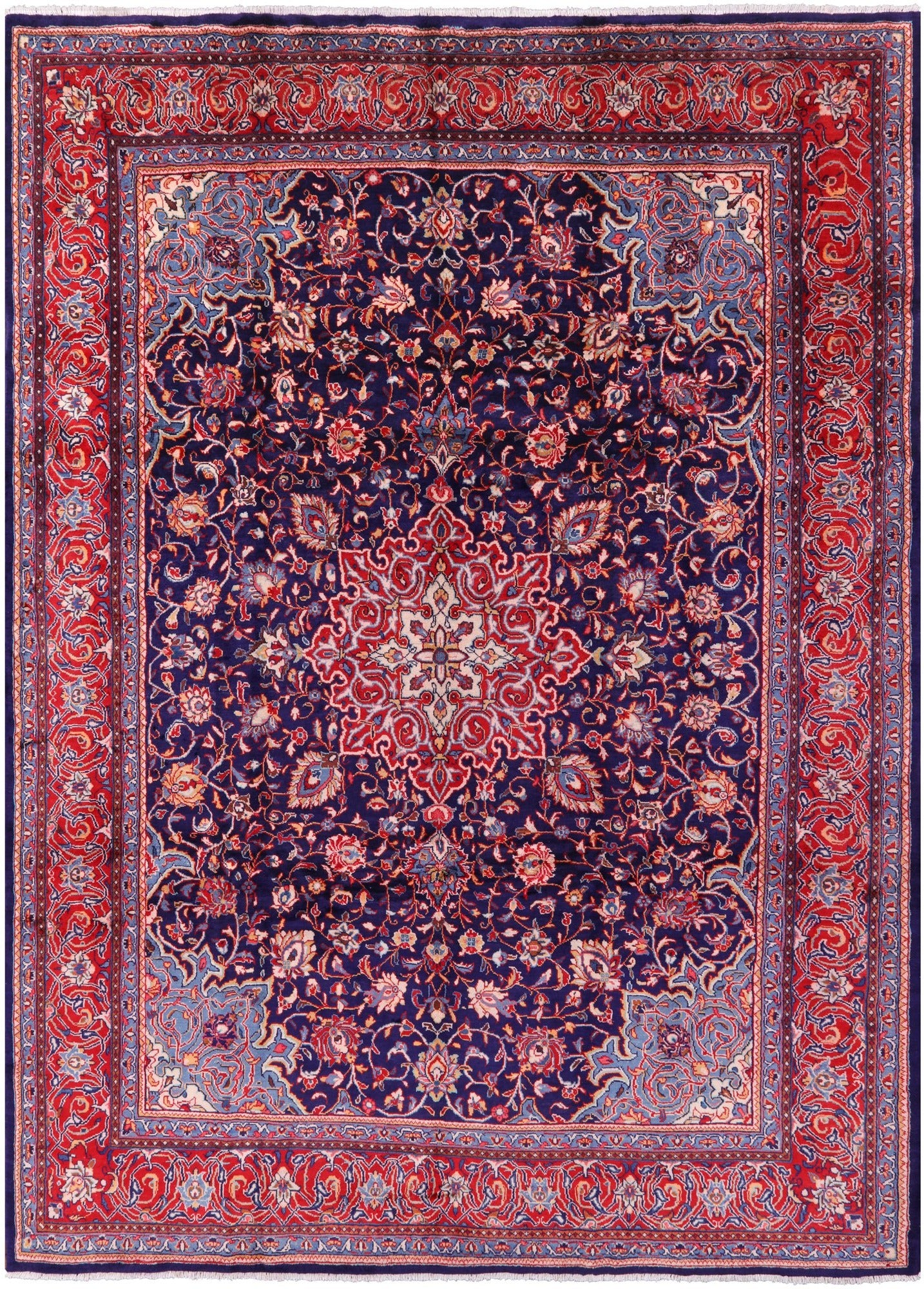 Blue New Authentic Persian Mahal Area Rug - 9' 10" X 13' 4" - Golden Nile