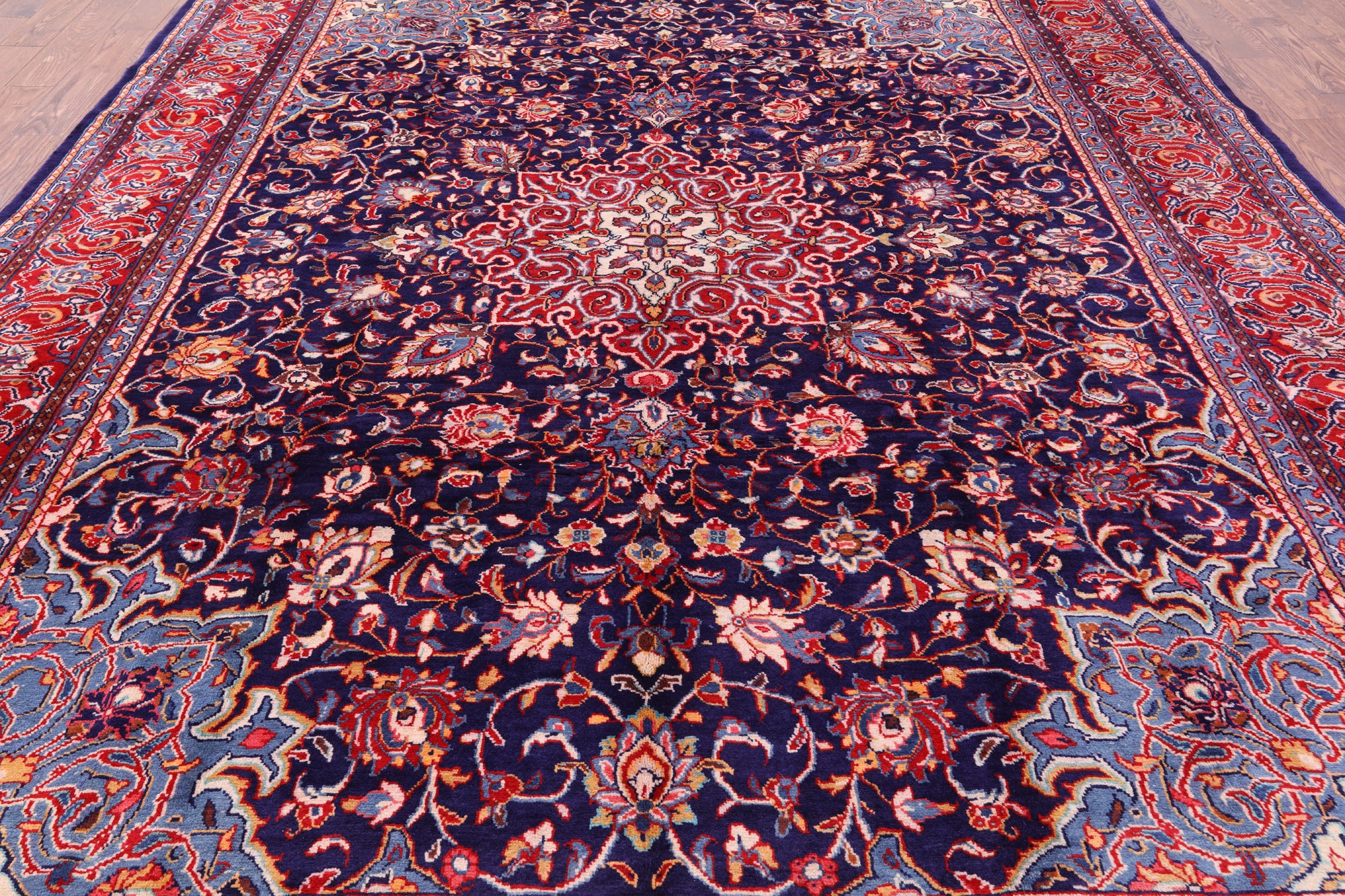 Blue New Authentic Persian Mahal Area Rug - 9' 10" X 13' 4" - Golden Nile