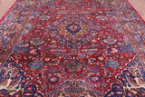 Red New Authentic Persian Kashmar Hand Knotted Wool Rug - 9' 7" X 12' 8" - Golden Nile