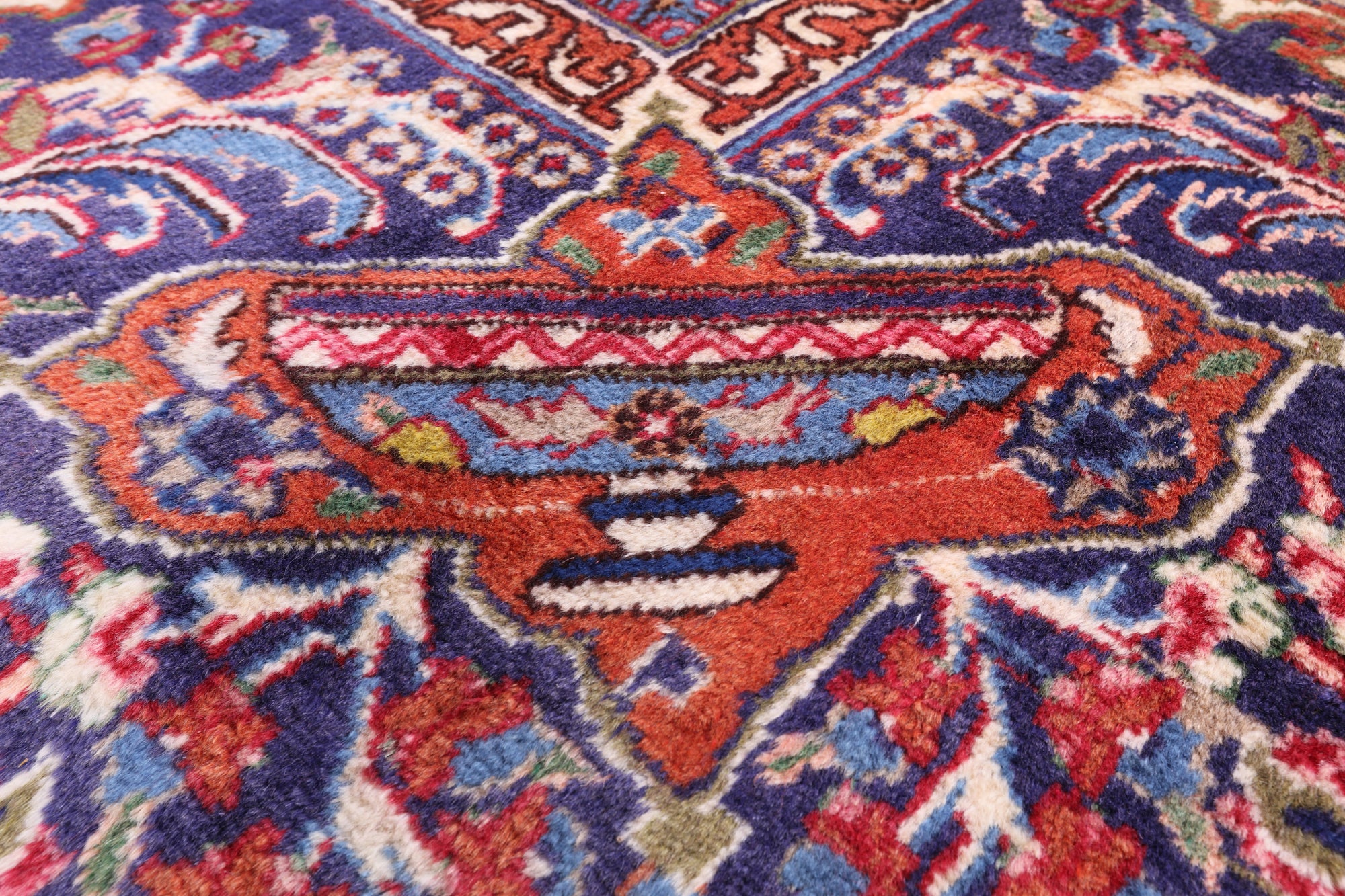 Red New Authentic Persian Kashmar Hand Knotted Wool Rug - 9' 7" X 12' 8" - Golden Nile