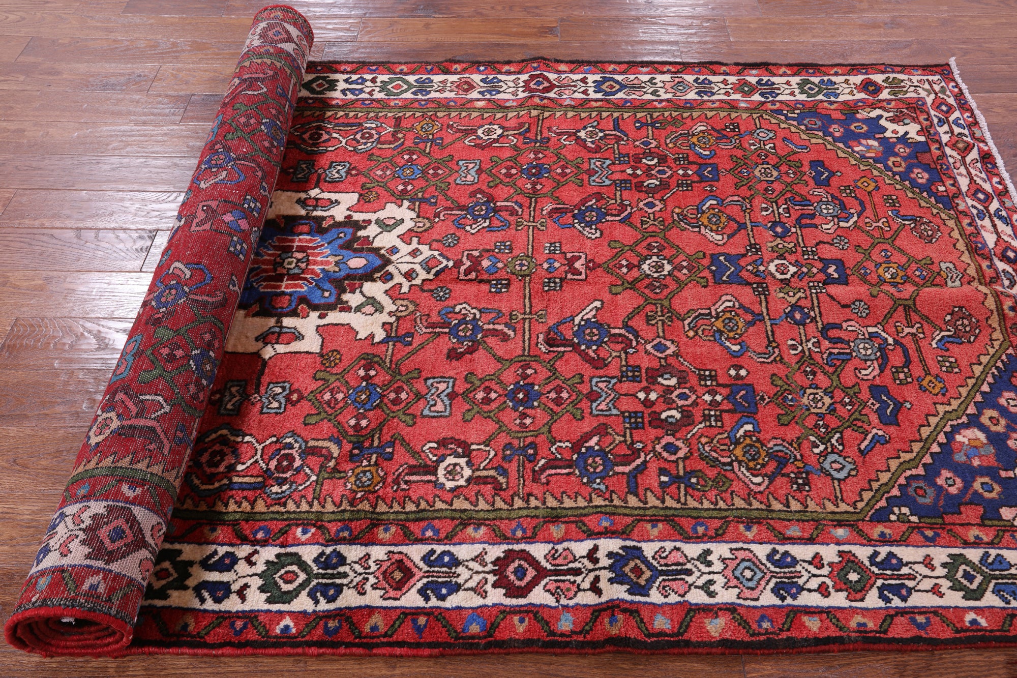 New Authentic Persian Hamadan Handmade Wool Rug - 5' 1" X 10' 2" - Golden Nile