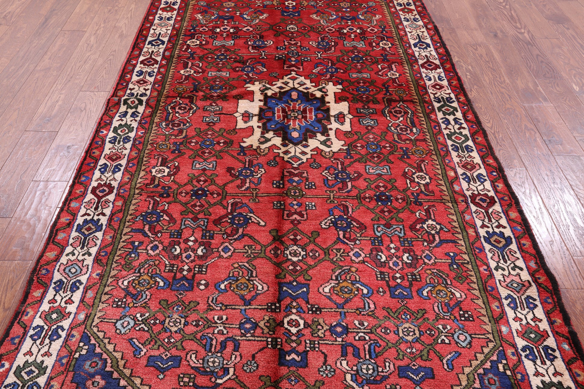 New Authentic Persian Hamadan Handmade Wool Rug - 5' 1" X 10' 2" - Golden Nile