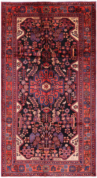 Black New Persian Nahavand Area Rug - 5' 9" X 10' 8" - Golden Nile