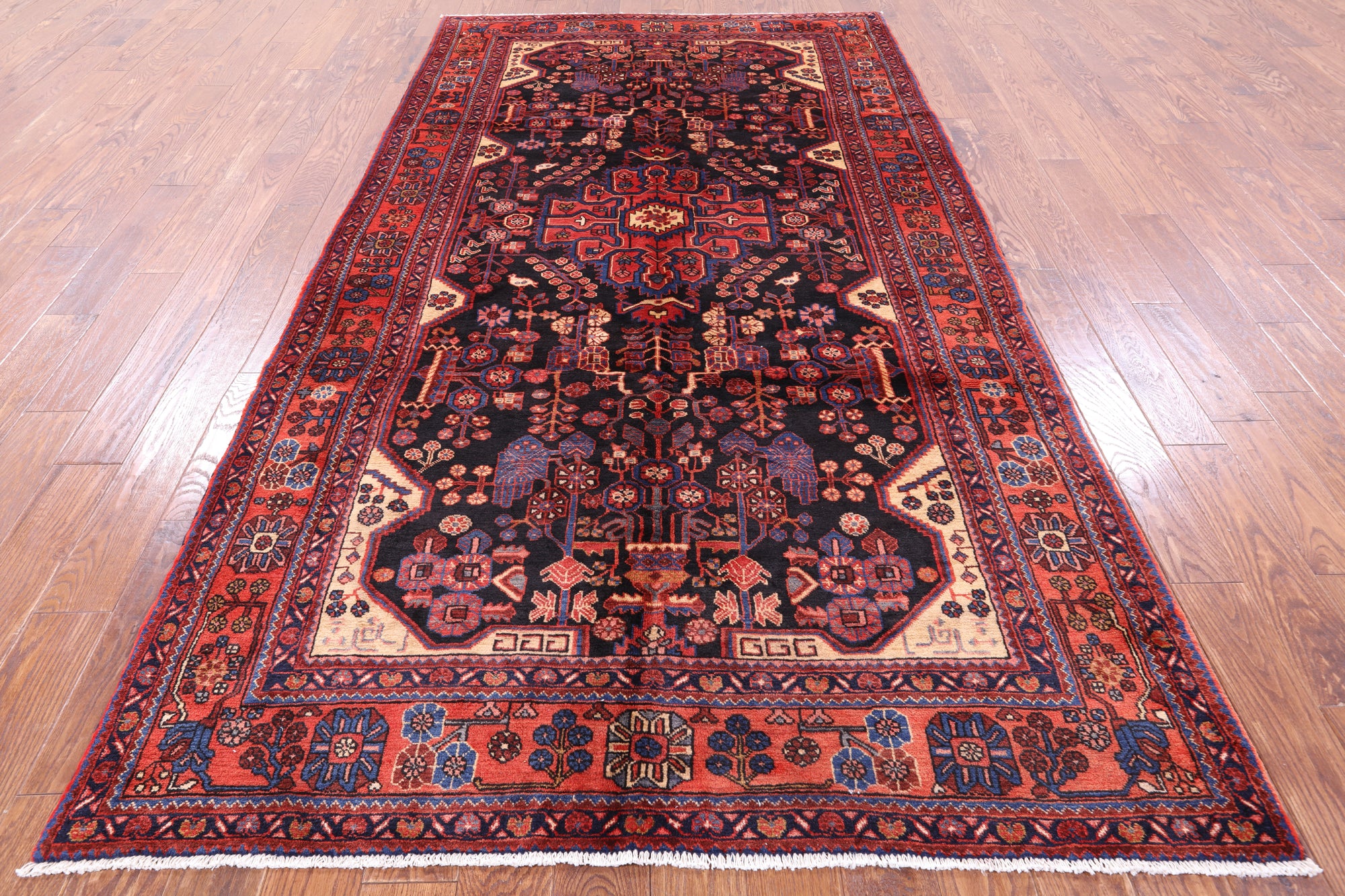 Black New Persian Nahavand Area Rug - 5' 9" X 10' 8" - Golden Nile