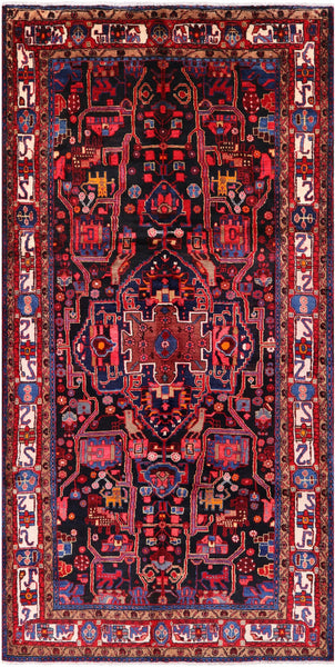 Black New Authentic Persian Handmade Area Rug - 5' 5" X 11' 0" - Golden Nile