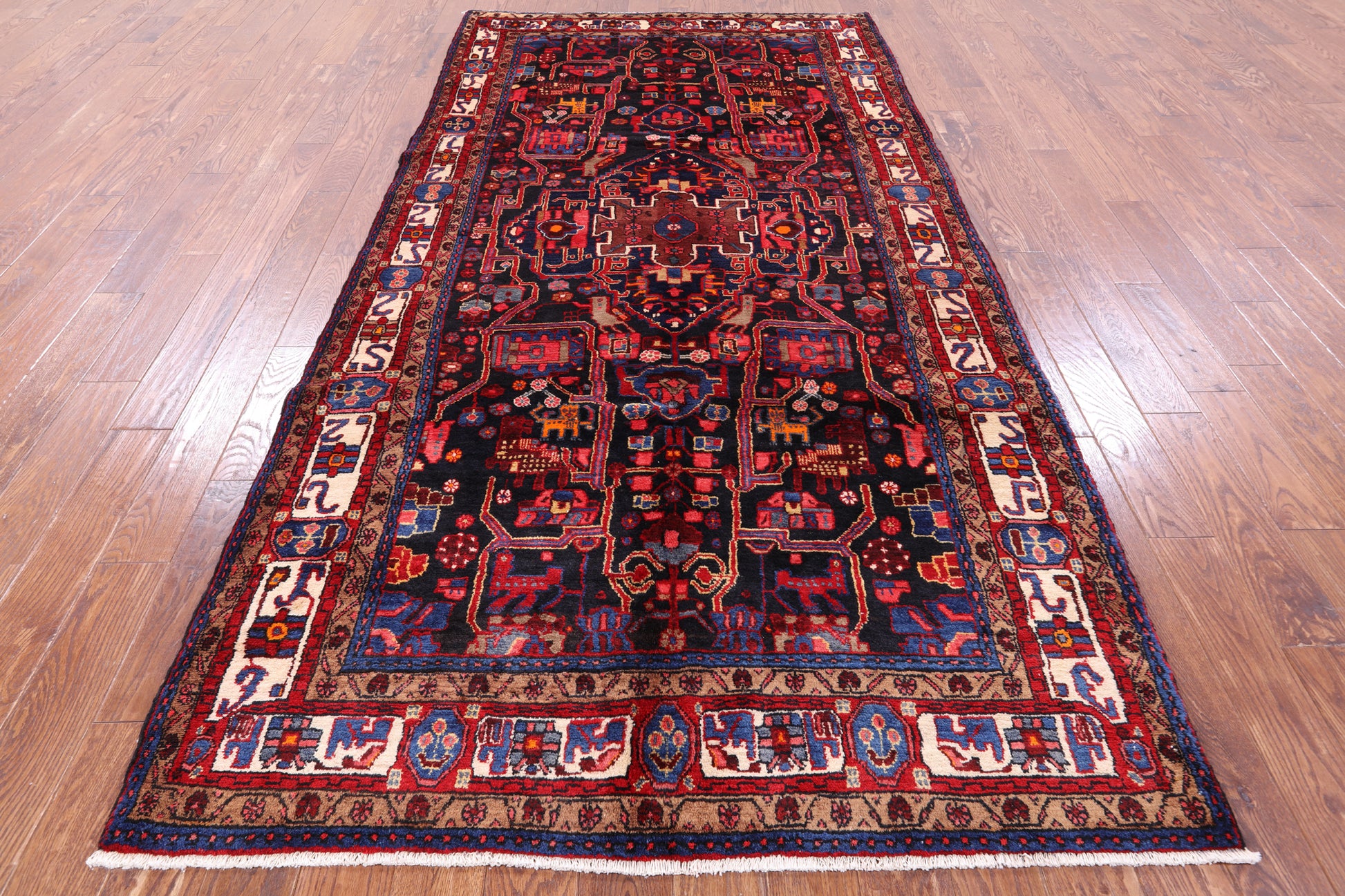 Black New Authentic Persian Handmade Area Rug - 5' 5" X 11' 0" - Golden Nile
