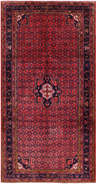 Red New Persian Hamadan Area Rug - 5' 8" X 11' 0" - Golden Nile