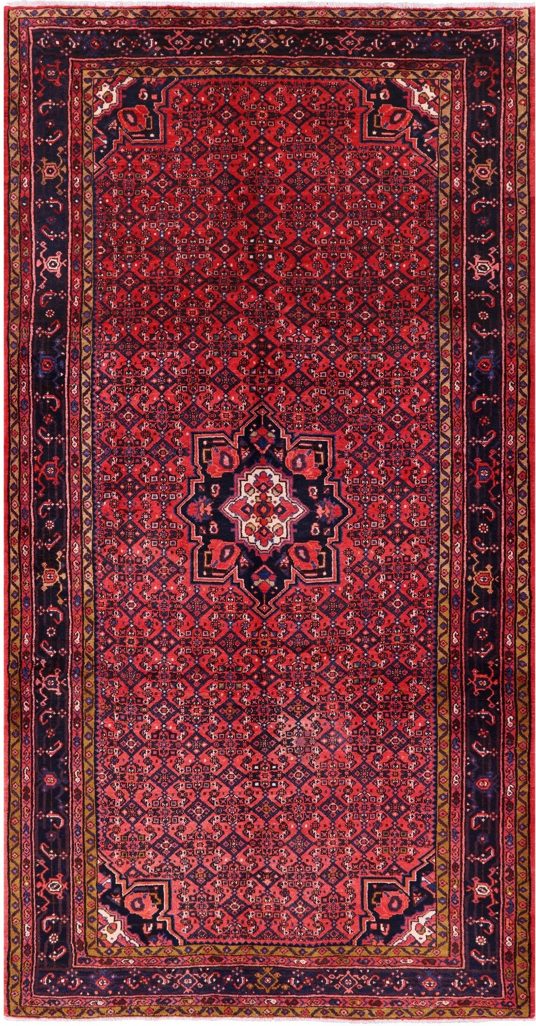 Red New Persian Hamadan Area Rug - 5' 8" X 11' 0" - Golden Nile