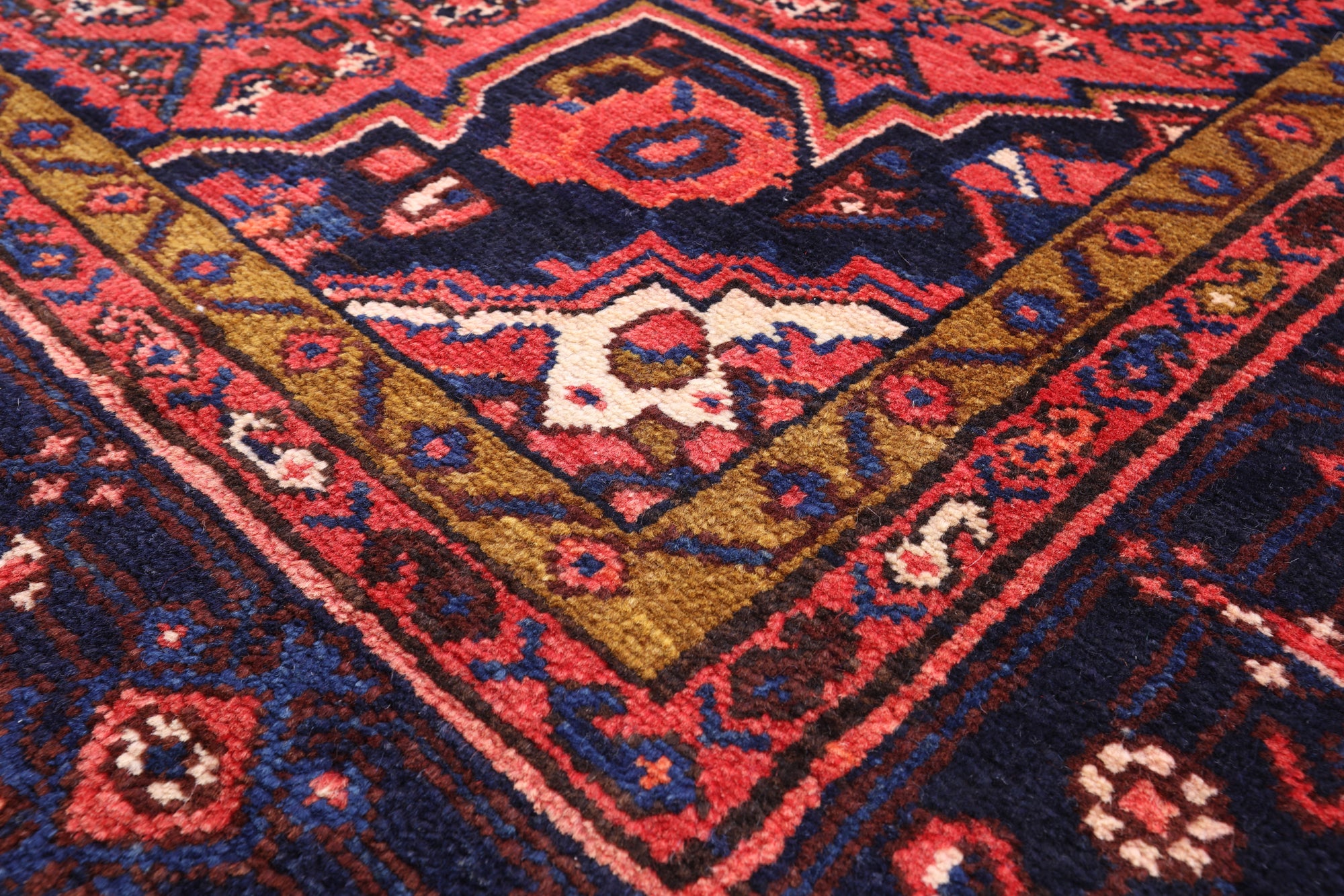 Red New Persian Hamadan Area Rug - 5' 8" X 11' 0" - Golden Nile