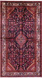 Black Hand Knotted New Authentic Persian Hamadan Wool Rug - 5' 5" X 10' 0" - Golden Nile