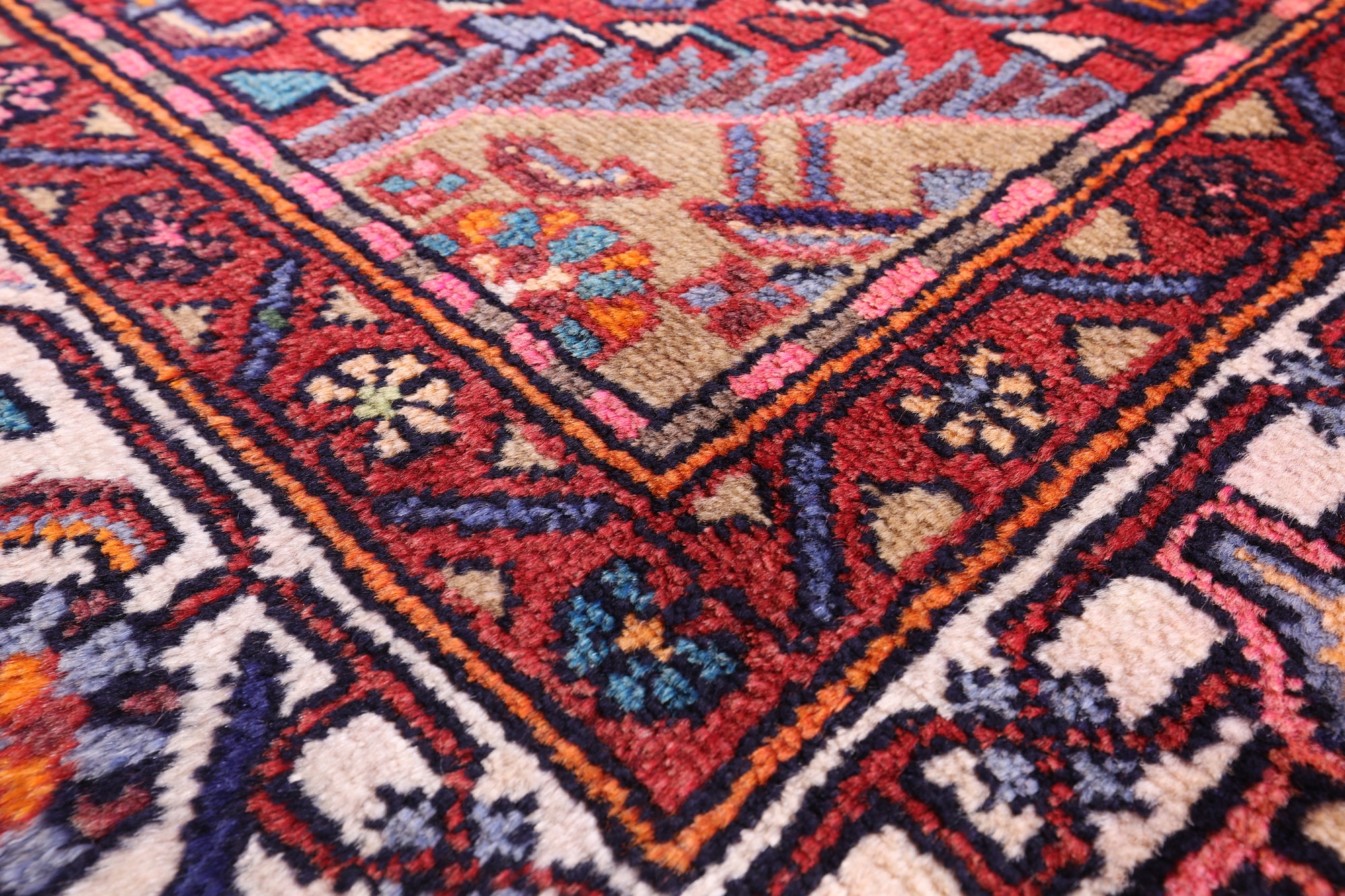 Black Hand Knotted New Authentic Persian Hamadan Wool Rug - 5' 5" X 10' 0" - Golden Nile