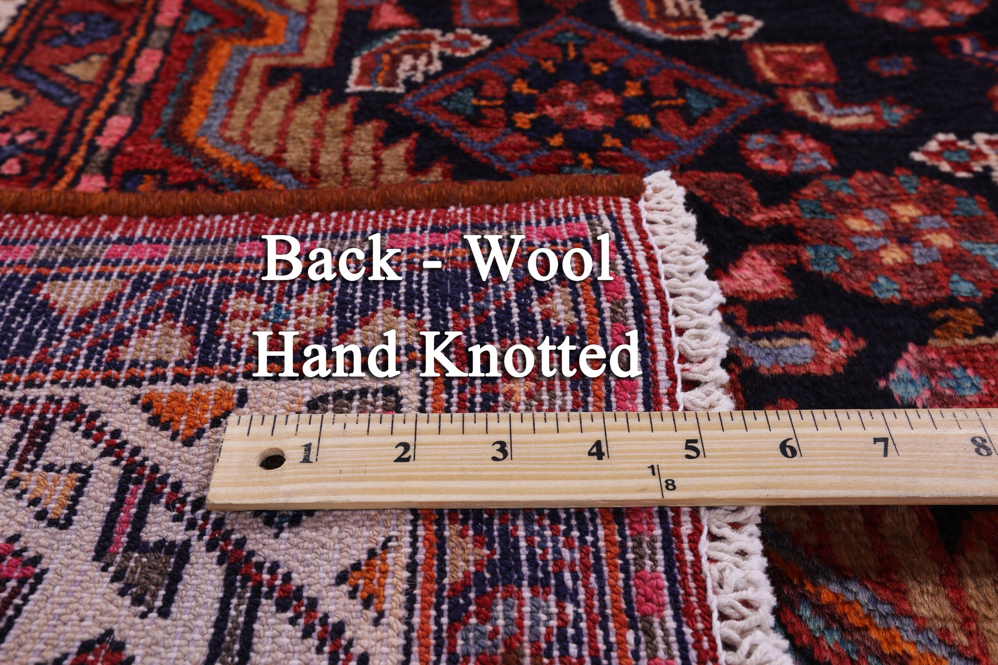 Black Hand Knotted New Authentic Persian Hamadan Wool Rug - 5' 5" X 10' 0" - Golden Nile