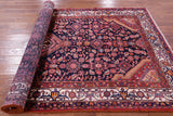 Black Hand Knotted New Authentic Persian Hamadan Wool Rug - 5' 5" X 10' 0" - Golden Nile