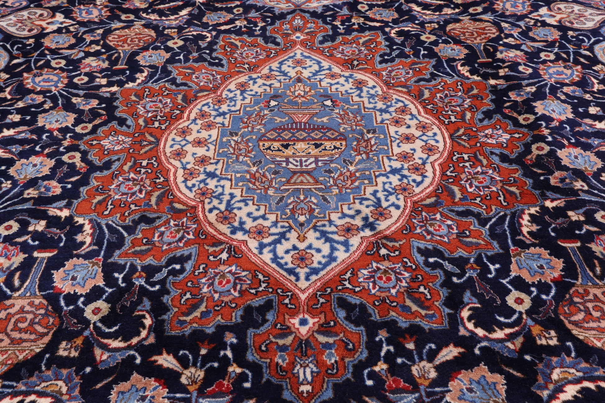 Blue New Authentic Persian Kashmar Area Rug - 10' 1" X 12' 7" - Golden Nile