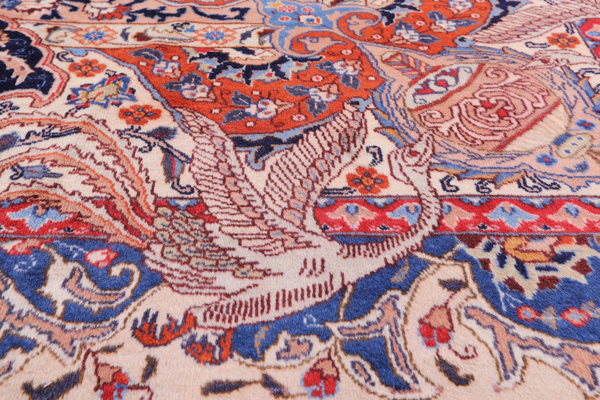 Blue New Authentic Persian Kashmar Area Rug - 10' 1" X 12' 7" - Golden Nile