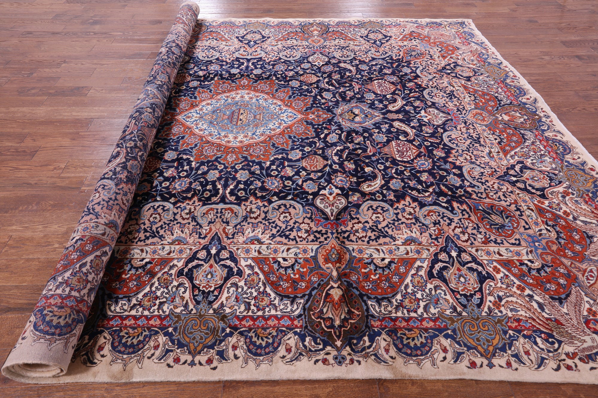 Blue New Authentic Persian Kashmar Area Rug - 10' 1" X 12' 7" - Golden Nile