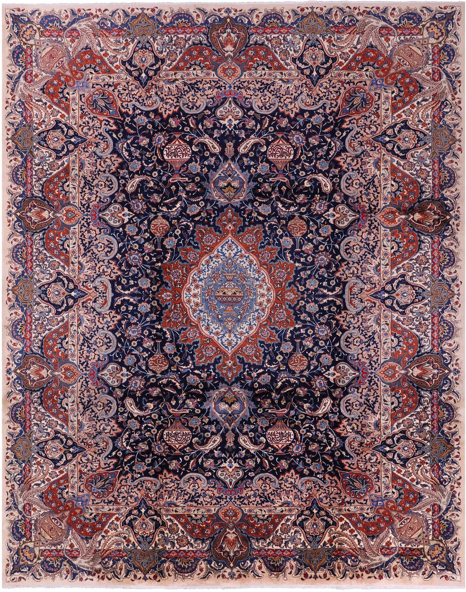 Blue New Authentic Persian Kashmar Area Rug - 10' 1" X 12' 7" - Golden Nile
