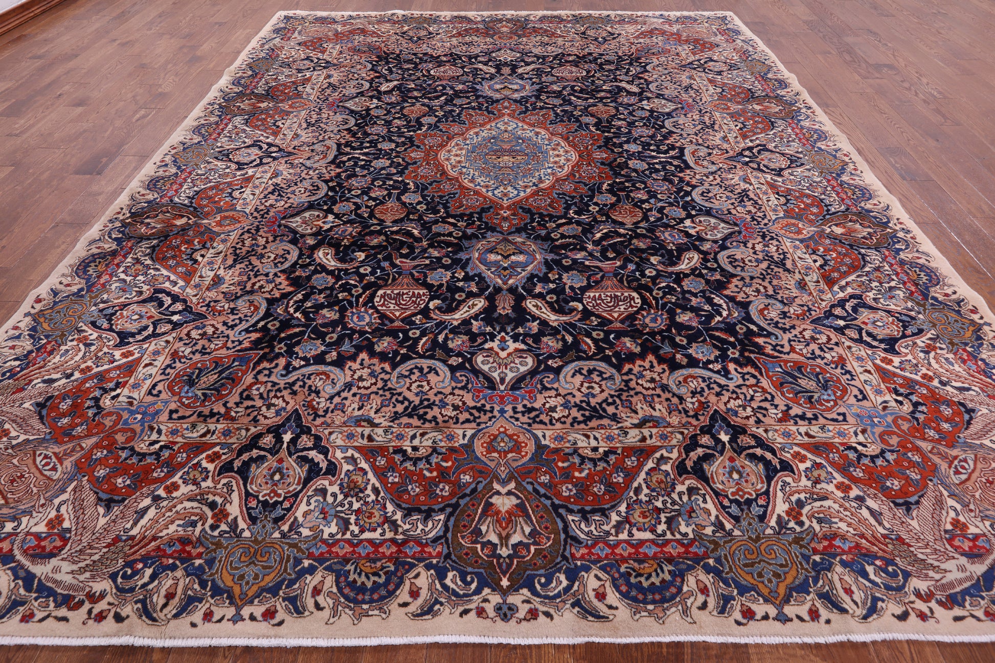 Blue New Authentic Persian Kashmar Area Rug - 10' 1" X 12' 7" - Golden Nile