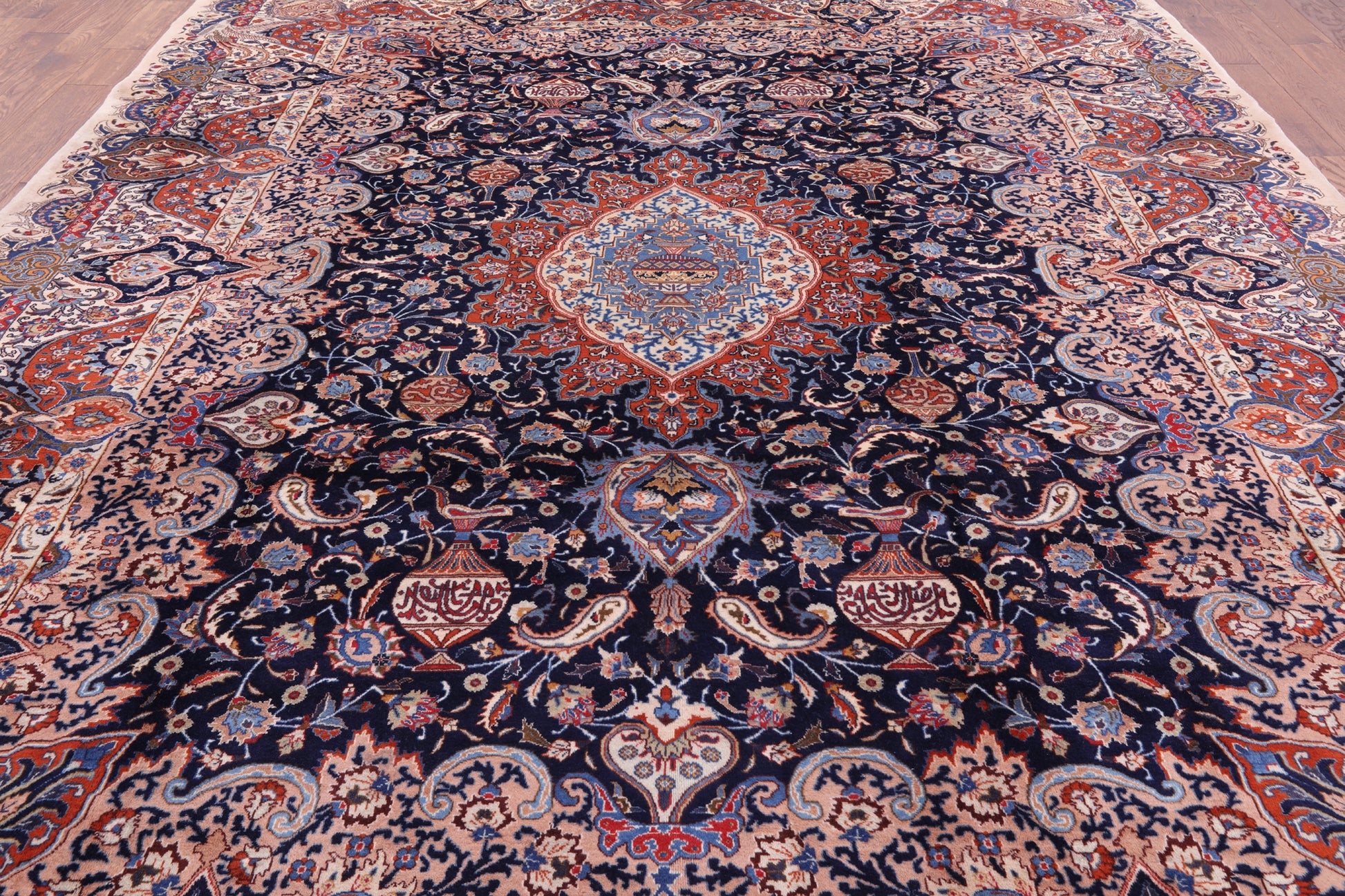 Blue New Authentic Persian Kashmar Area Rug - 10' 1" X 12' 7" - Golden Nile