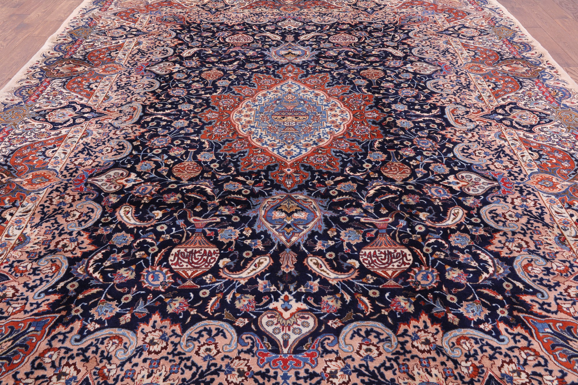 Blue New Authentic Persian Kashmar Area Rug - 10' 1" X 12' 7" - Golden Nile