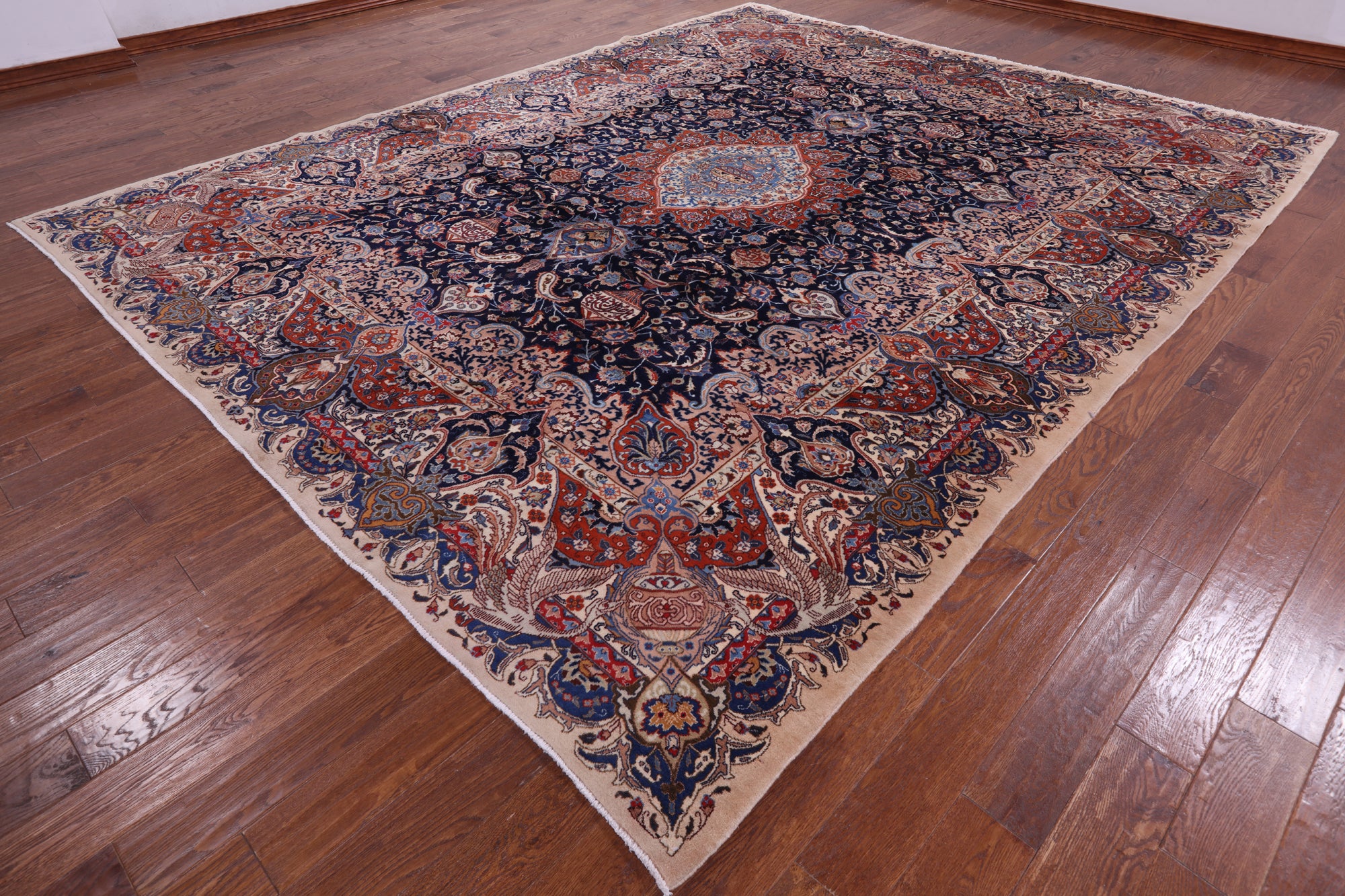 Blue New Authentic Persian Kashmar Area Rug - 10' 1" X 12' 7" - Golden Nile