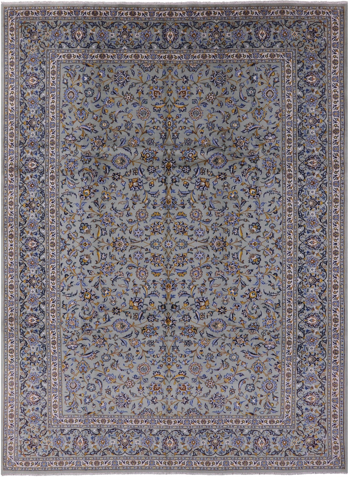 New Authentic Persian Kashan Area Rug - 9' 4" X 12' 8" - Golden Nile