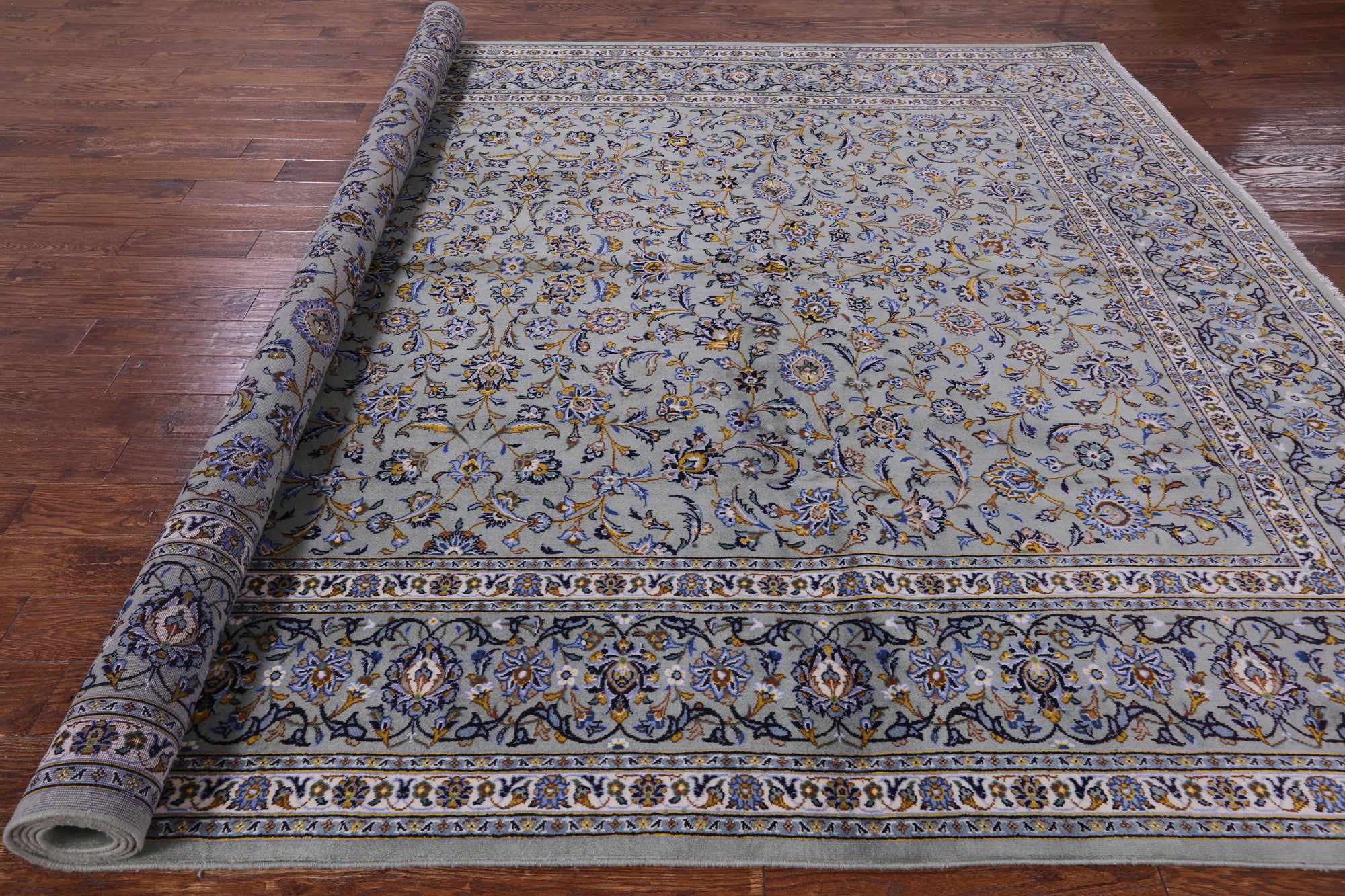 New Authentic Persian Kashan Area Rug - 9' 4" X 12' 8" - Golden Nile