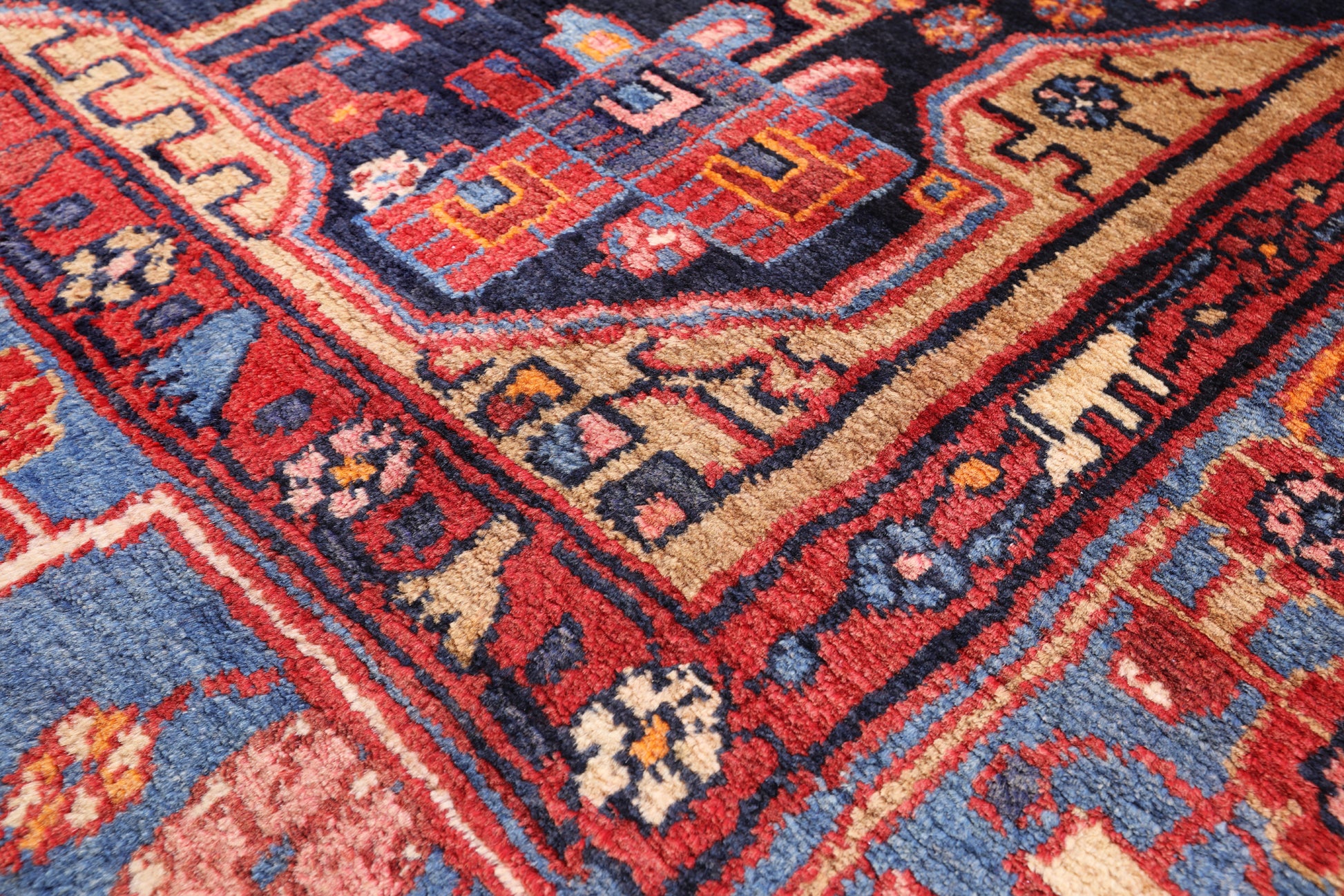 New Handmade Persian Nahavand Area Rug - 5' 2" X 9' 7" - Golden Nile
