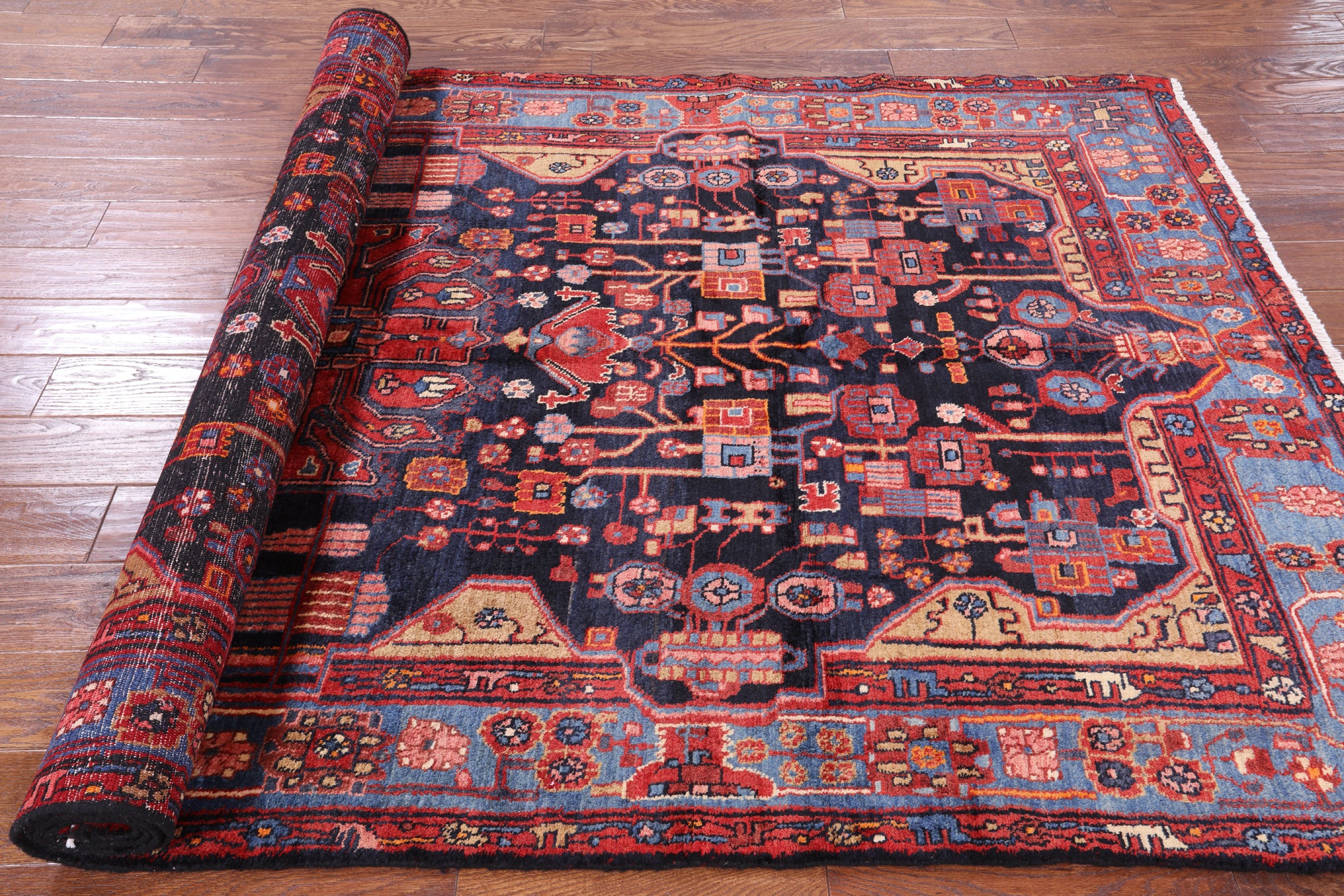 New Handmade Persian Nahavand Area Rug - 5' 2" X 9' 7" - Golden Nile
