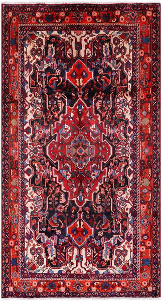 Black New Authentic Persian Nahavand Area Rug - 5' 6" X 10' 2" - Golden Nile