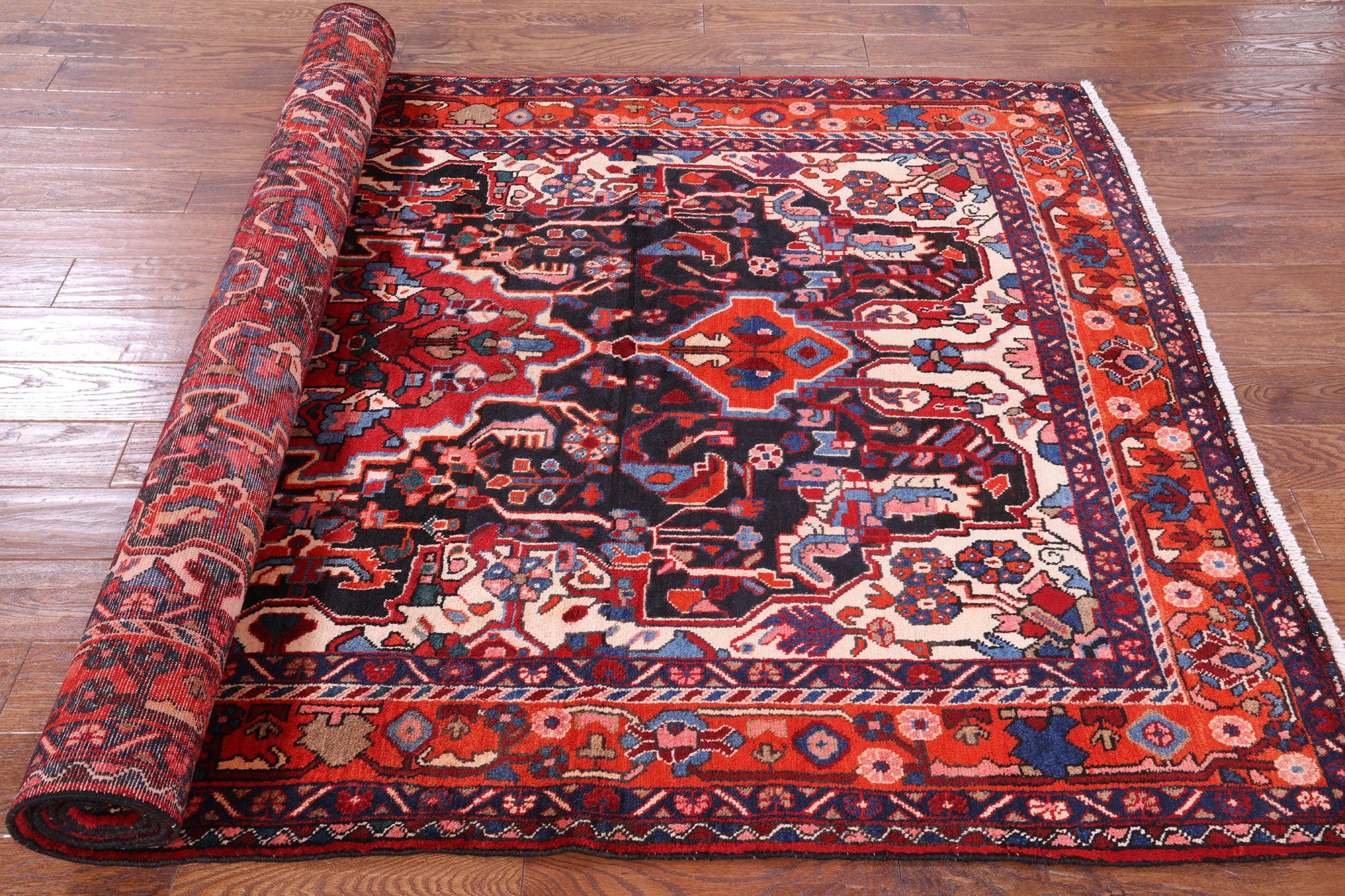 Black New Authentic Persian Nahavand Area Rug - 5' 6" X 10' 2" - Golden Nile