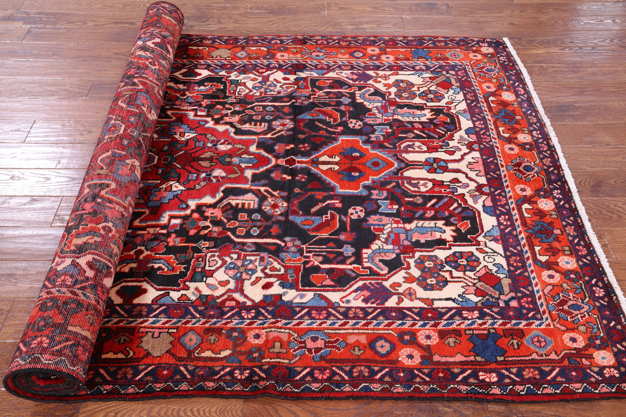 Black New Authentic Persian Nahavand Area Rug - 5' 6" X 10' 2" - Golden Nile