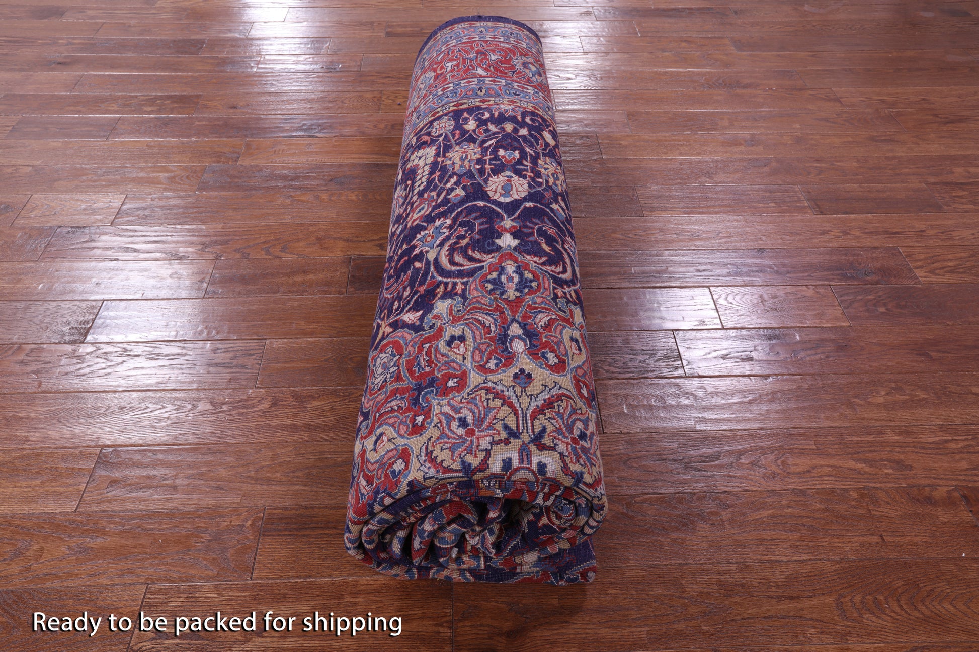 Blue New Persian Sarouk Handmade Rug - 9' 3" X 12' 6" - Golden Nile