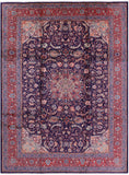 Blue New Persian Sarouk Handmade Rug - 9' 3" X 12' 6" - Golden Nile