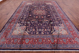 Blue New Persian Sarouk Handmade Rug - 9' 3" X 12' 6" - Golden Nile