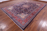 Blue New Persian Sarouk Handmade Rug - 9' 3" X 12' 6" - Golden Nile
